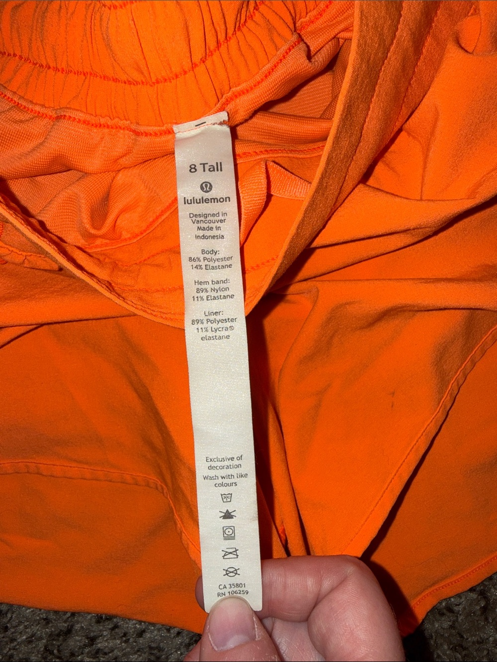 lululemon athletica Bright Orange Athletic Shorts - Picture 2 of 5